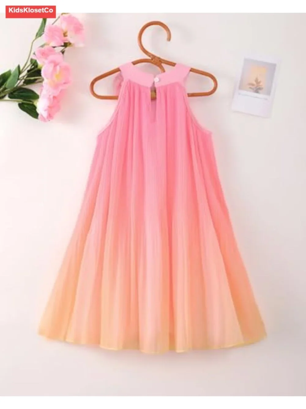 Toddler Girl Tulle Ombre Halter Sundress - Sleeveless A-Line Princess Dress